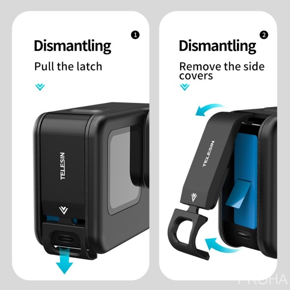 Алюминиевая боковая крышка для GoPro Hero 12/11/10/9 Black | TELESIN