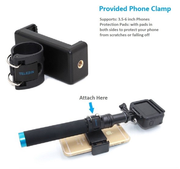 Монопод со встроенным триподов для экшн - камер | TELESIN