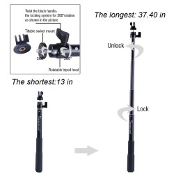 Smatree® SmaPole Q1 компактный аллюминиевый монопод 25-95см