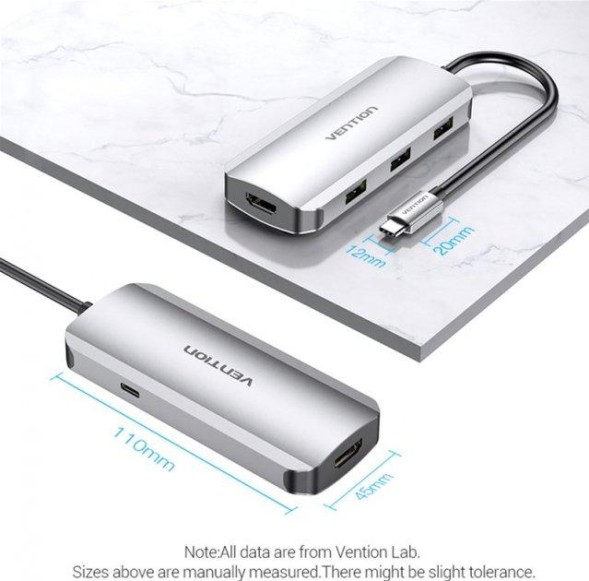 Thunderbolt/Type-C док-станция. 1*HDMI, 3*USB 3.0 +PD(до 100Вт) TODHB | VENTION