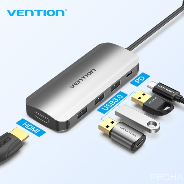 Thunderbolt/Type-C док-станция. 1*HDMI, 3*USB 3.0 +PD(до 100Вт) TODHB | VENTION