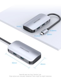 Thunderbolt/Type-C HUB. 4*USB 3.0 +PD(до 100В) TGHHB | VENTION