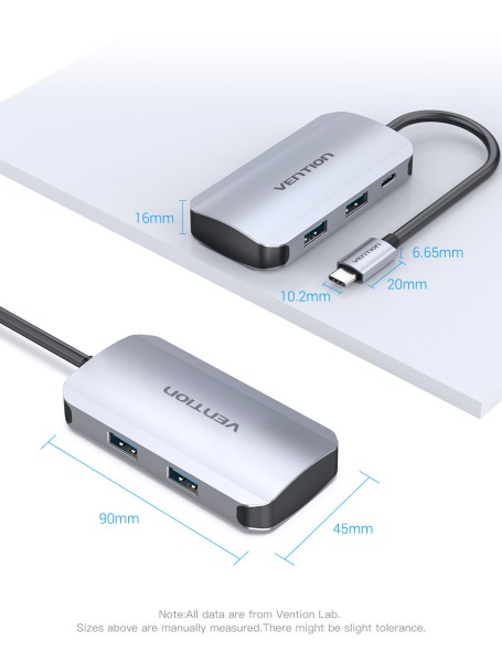 Thunderbolt/Type-C HUB. 4*USB 3.0 +PD(до 100В) TGHHB | VENTION
