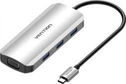 Thunderbolt/Type-C док-станция. 1*VGA, 1*HDMI, 3*USB 3.0 +PD(100Вт) TOIHB | VENTION
