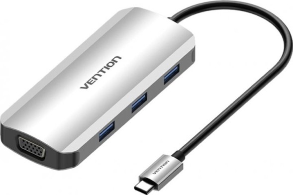 Thunderbolt/Type-C док-станция. 1*VGA, 1*HDMI, 3*USB 3.0 +PD(100Вт) TOIHB | VENTION