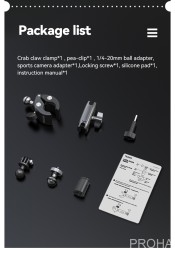 Прочное крепление - прищепка, на руль для экшн камер и камер | TELESIN