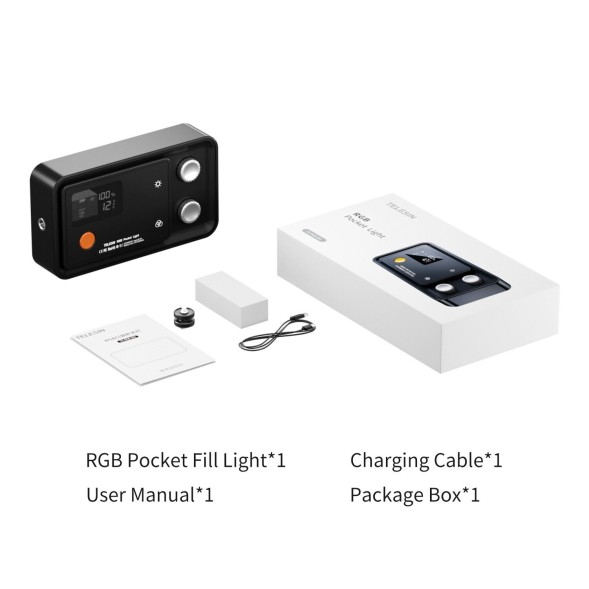 Карманный LED осветитель, цветной 2500-8500K 3200mAh | TELESIN