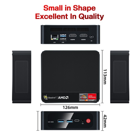 МиниПК AMD 5600H/ ОЗУ16Gb/ Память 500Gb SSD | Beelink