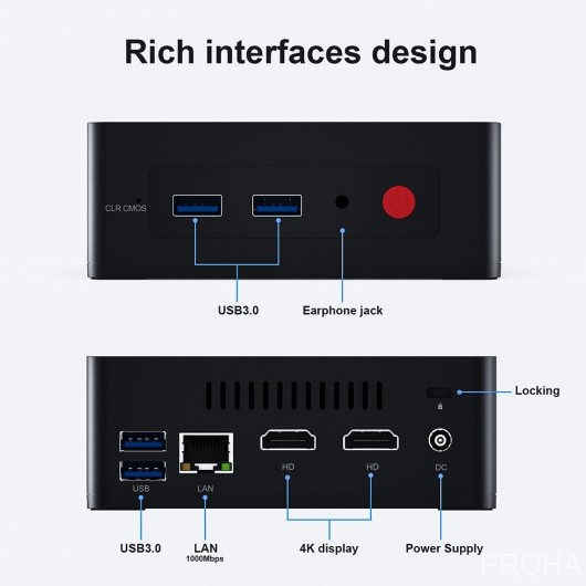 МиниПК для офиса, с креплением к монитору. ОЗУ 8Гб/ПЗУ 256Гб