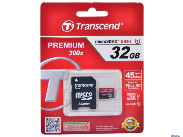 Transcend TS32GUSDU1 microSDHC 32GB class10 UHS-1 Premium (SD adapter)