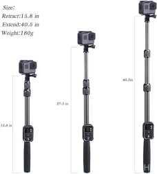 Smatree® SmaPole S2С Карбоновый монопод 40-102см для GoPro и других экшн -камер.