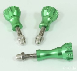 Комплект алюминиевых болтов зеленого цвета (2 коротких, 1 длинный)