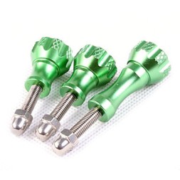 Комплект алюминиевых болтов зеленого цвета (2 коротких, 1 длинный)